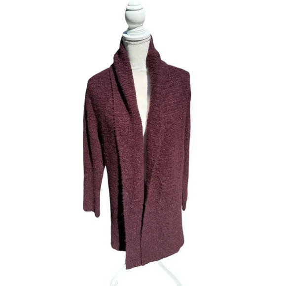 New Donna Karan Maroon Wool Blend Open Cardigan Sweater - Picture 1 of 8